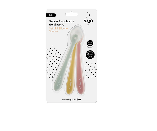 Set 3 Cucharas Silicona Mente Y Mostaza Saro