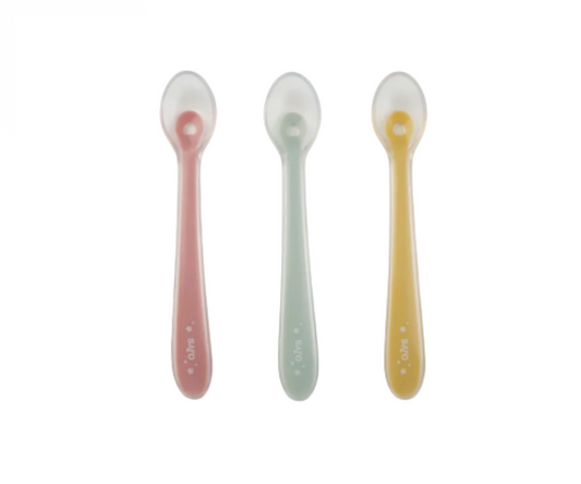 Set 3 Cucharas Silicona- Rosa - Mostaza - Gris Saro