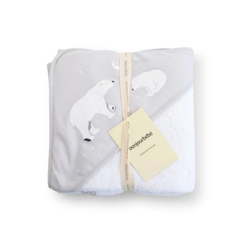 Toalla C/Capucha XL Osos Polares | Gris - Saro