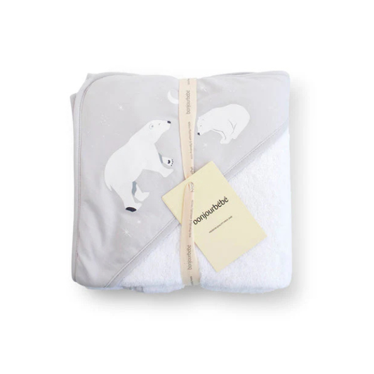 Toalla C/Capucha XL Osos Polares | Gris - Saro