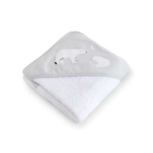 Toalla C/Capucha XL Osos Polares | Gris - Saro
