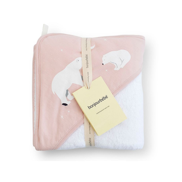 Toalla C/Capucha XL Osos Polares | Rosado - Saro