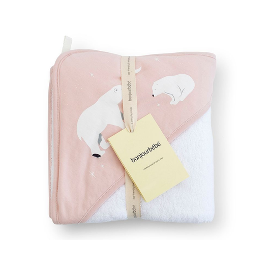 Toalla C/Capucha XL Osos Polares | Rosado - Saro