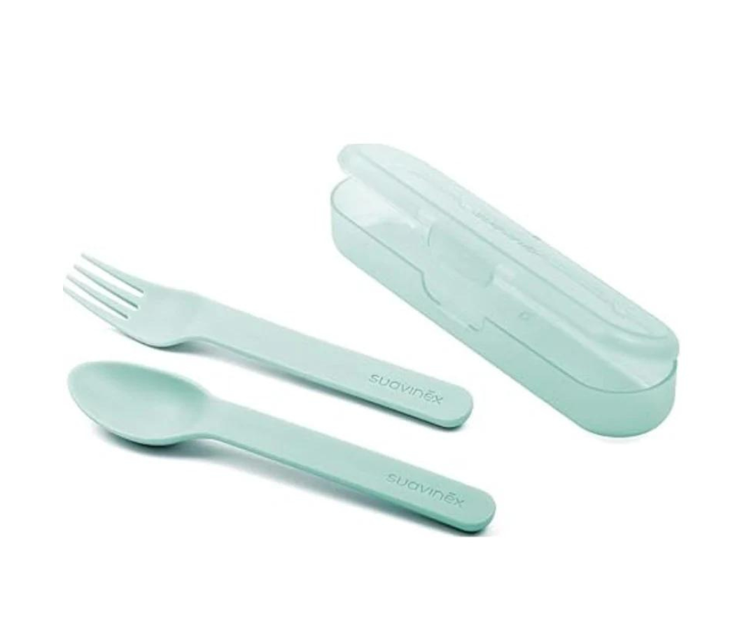Cubiertos + Estuche Verde Suavinex