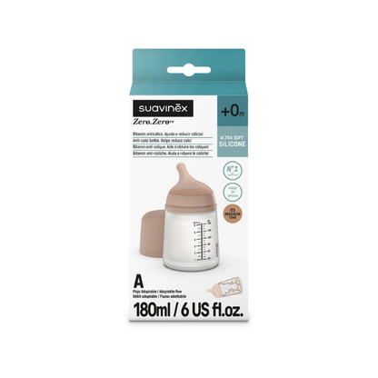 Biberon Zero.Zero Medium Flujo Adapt (A) 180 ML - Suavinex