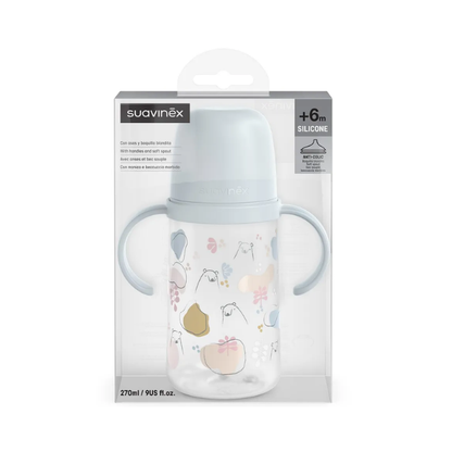 Biberon de Entrenamiento 9oz con Azas | Osos Az - Suavinex