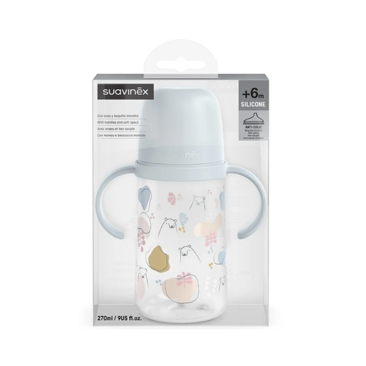Biberon de Entrenamiento 9oz con Azas | Osos Az - Suavinex