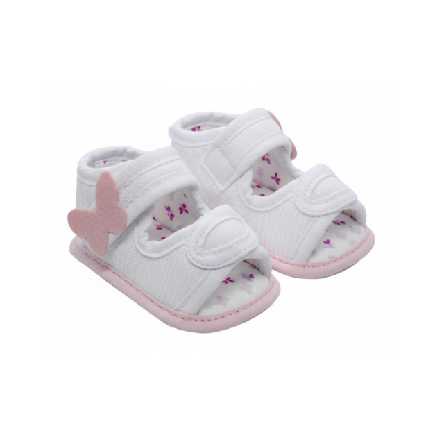 Sandalia Beba Blanco Velcro Mariposa - Peke