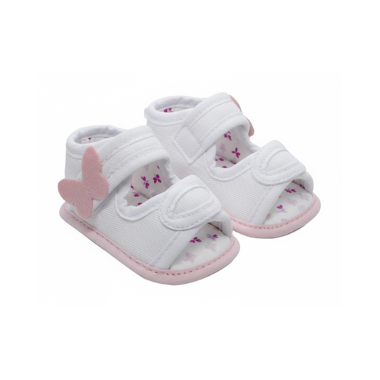 Sandalia Beba Blanco Velcro Mariposa - Peke
