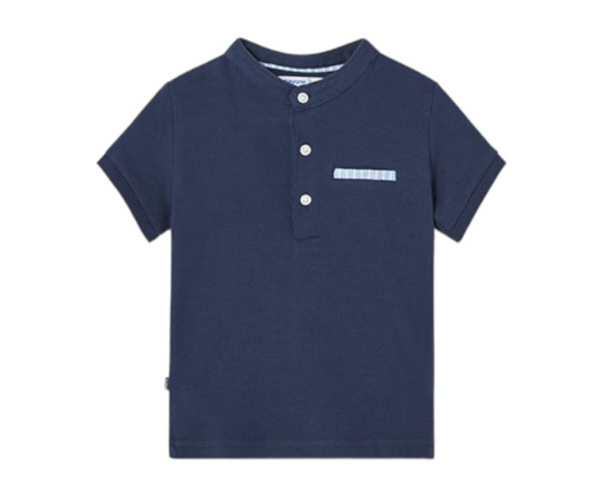 Polo  M/C Cuello Camisero Azul Mayoral