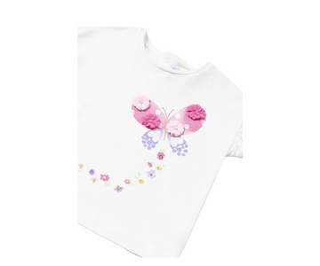 Camiseta Manga Corta Niña Blanca Mayoral