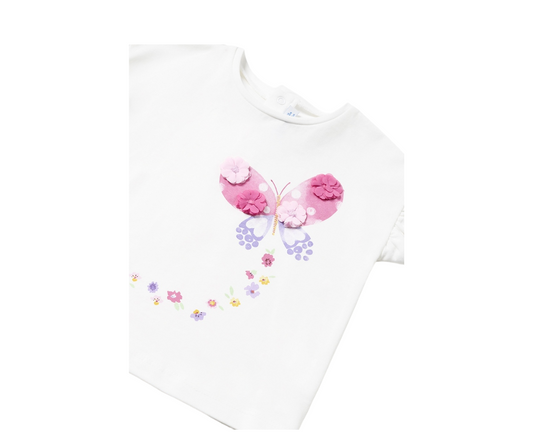 Camiseta Manga Corta Niña Blanca Mayoral