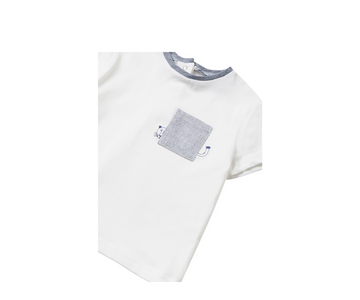 Camiseta Manga Corta Niño Blanca Mayoral