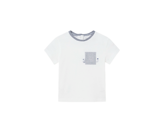 Camiseta Manga Corta Niño Blanca Mayoral