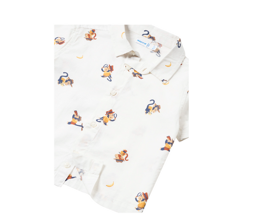 Camisa Manga Corta Estampada Bco Banana  Mayoral