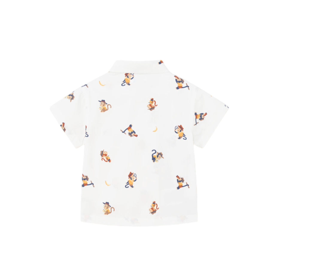 Camisa Manga Corta Estampada Bco Banana  Mayoral