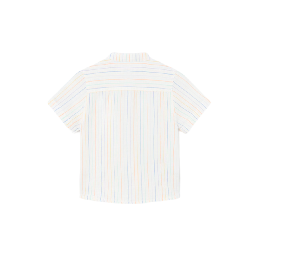 Camisa Cuello Mao Lino Multicolor Mayoral
