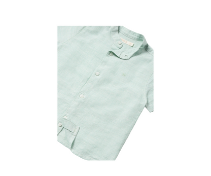 Camisa Cuello Mao Lino Eucalipto  Mayoral