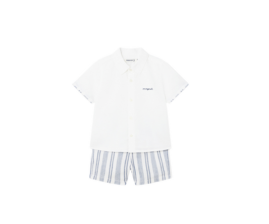 Conjunto Bermuda Lino Vestir Niño Marino Mayoral