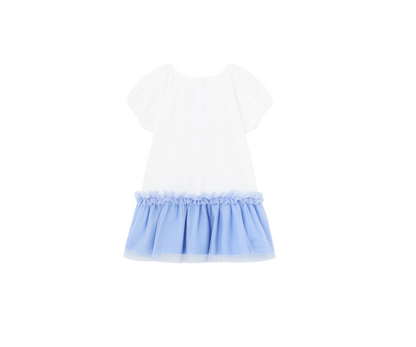 Vestido Combinado Tul Niña Añil Mayoral