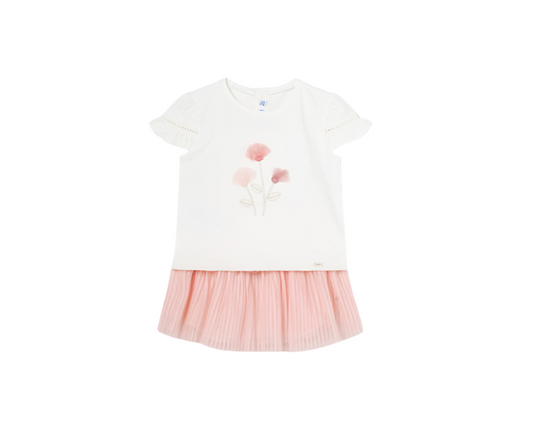 Conjunto Falda Tul Plisado Niña Pastel Mayoral