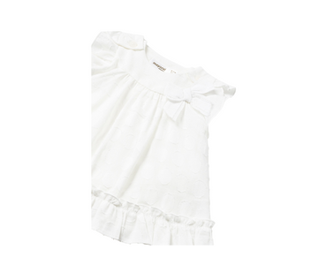 Vestido Jacquard  Lunar Bebas Blanco Mayoral