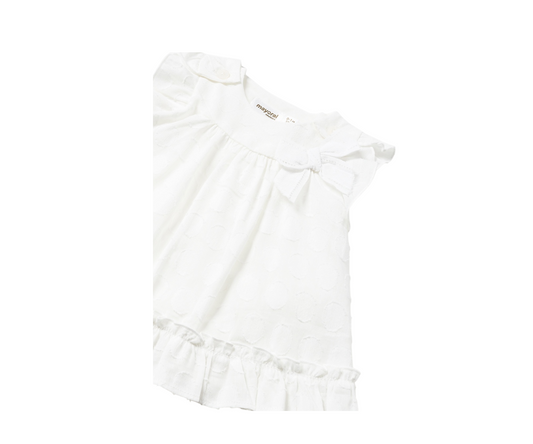 Vestido Jacquard  Lunar Bebas Blanco Mayoral