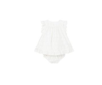 Vestido Jacquard  Lunar Bebas Blanco Mayoral