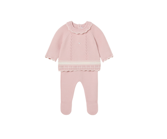 Conjunto Polaina Tricot Rosa Baby  Mayoral