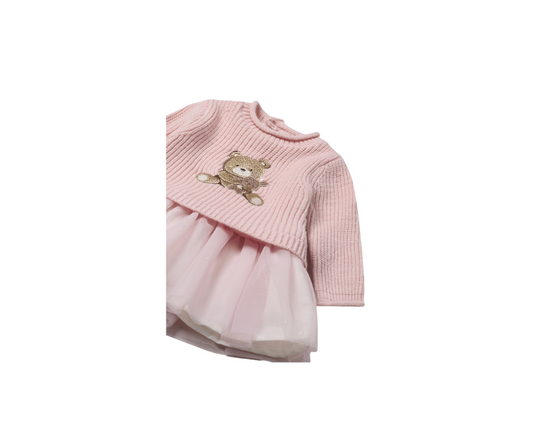 Vestido Tricot Combinado Tul Rosa Baby  Mayoral