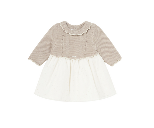 Vestido Combinado Tricot  Nuez Vig Mayoral