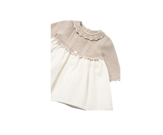 Vestido Combinado Tricot  Nuez Vig Mayoral