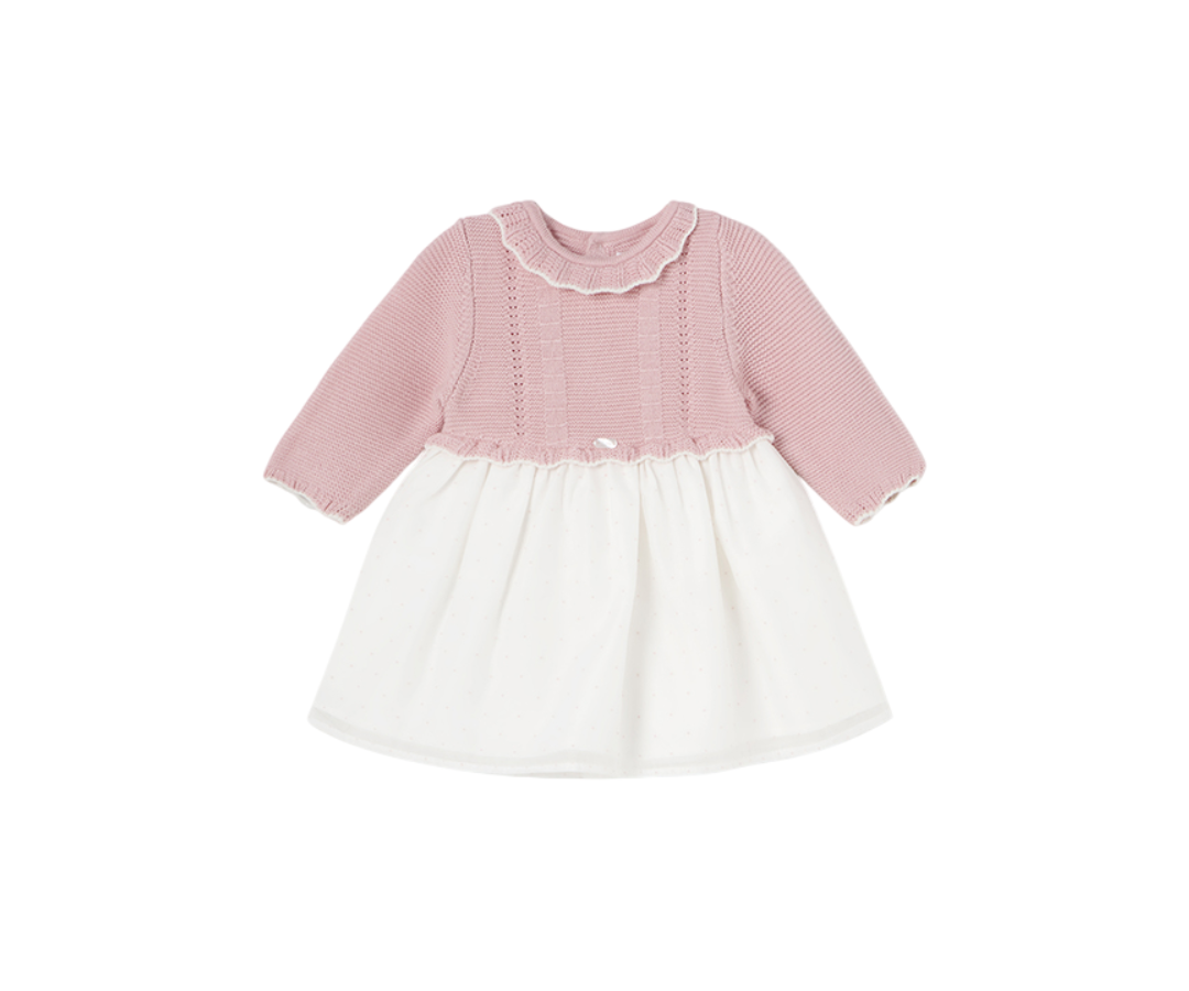 Vestido Combinado Tricot Rosa Baby  Mayoral