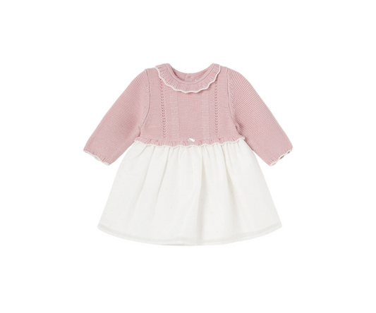 Vestido Combinado Tricot Rosa Baby  Mayoral