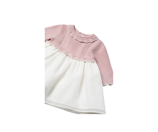 Vestido Combinado Tricot Rosa Baby  Mayoral
