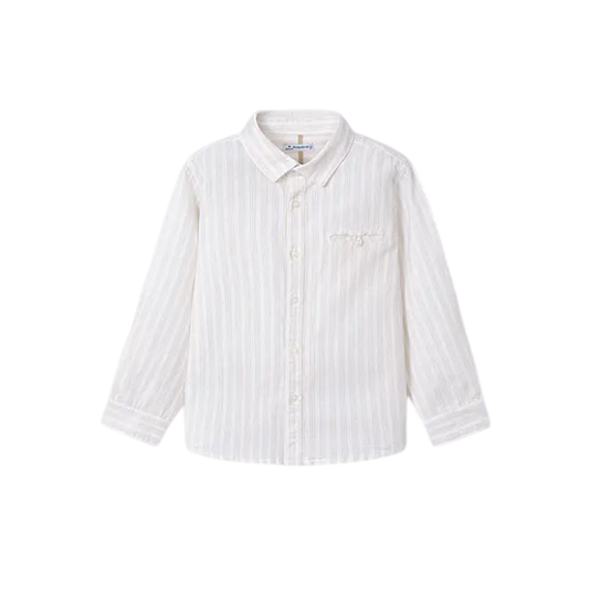 Camisa m/l lino Rayas - Mayoral