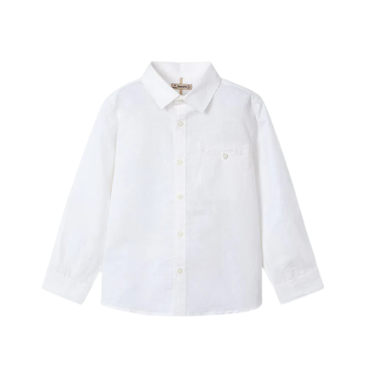 Camisa m/l lino Blanco - Mayoral