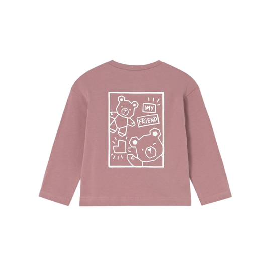Camiseta M/L Print Espalda Niña | Orquidea - Mayoral