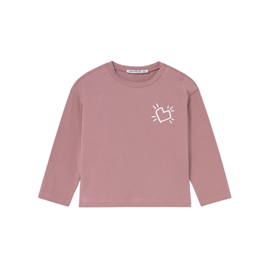 Camiseta M/L Print Espalda Niña | Orquidea - Mayoral