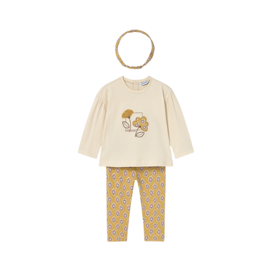 Conjunto Leggings con Diadema Niña | Miel - Mayoral