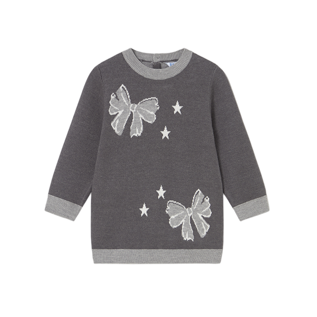 Vestido Tricot Jacquard Niña | Plomo Vig - Mayoral
