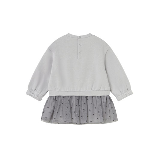 Vestido Combinado Tul Niña | Perla - Mayoral