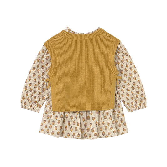 Vestido con Chaleco Tricot Niña | Miel Vig - Mayoral