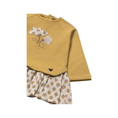Vestido Felpa Combinado Niña | Miel - Mayoral