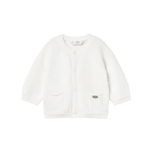 Chaqueta Cuello Redondo Tricot Niño | Blanco - Mayoral