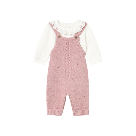 Conjunto Peto y Jersey Tricot Niña | Orquídea - Mayoral