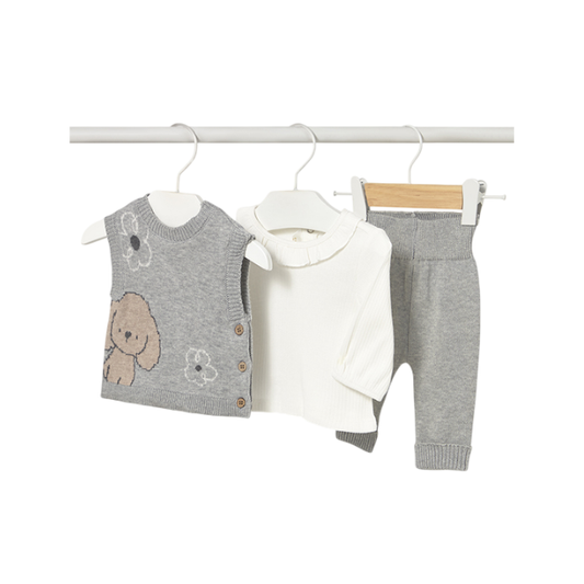 Conjunto Leggings Chaleco Tricot Niña | Vapor Gris - Mayoral