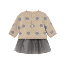 Vestido Tricot Combinado Tul Niña | Lunares - Mayoral