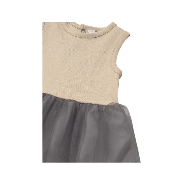 Vestido Tricot Combinado Tul Niña | Lunares - Mayoral