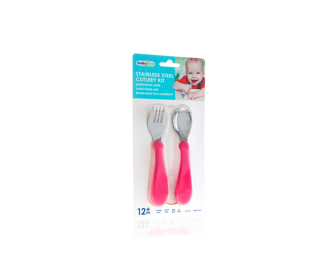 Set Cubiertos Con Metal | Rosado Babyjem